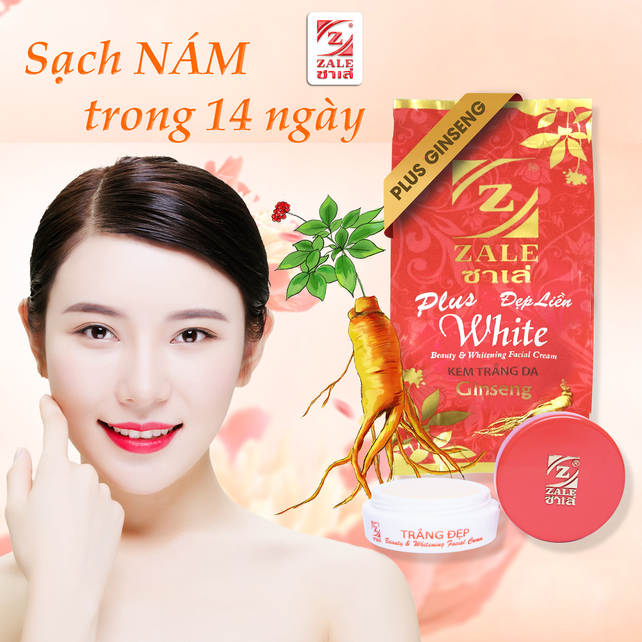 Kem Dưỡng Trắng Da ZALE ĐỎ NHÂN SÂM 6g Tẩy Nám Tàn Nhang Che Khuyết Điểm (Hàng Chuẩn Xịn)