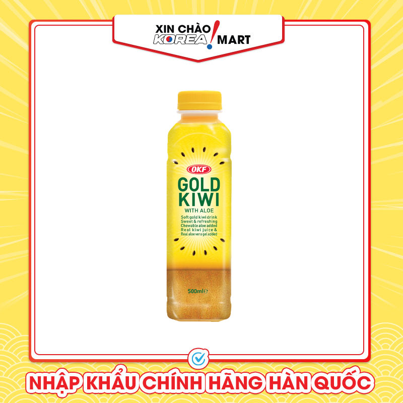 Nước trái cây Hàn Quốc Gold Kiwi With Aloe OKF 500ml Xin Chào Korea Mart