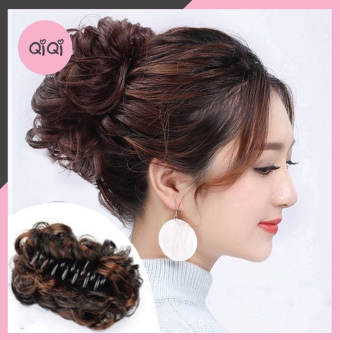 Tóc giả búi kẹp xoăn thời trang Hàn Quốc Qiqishop