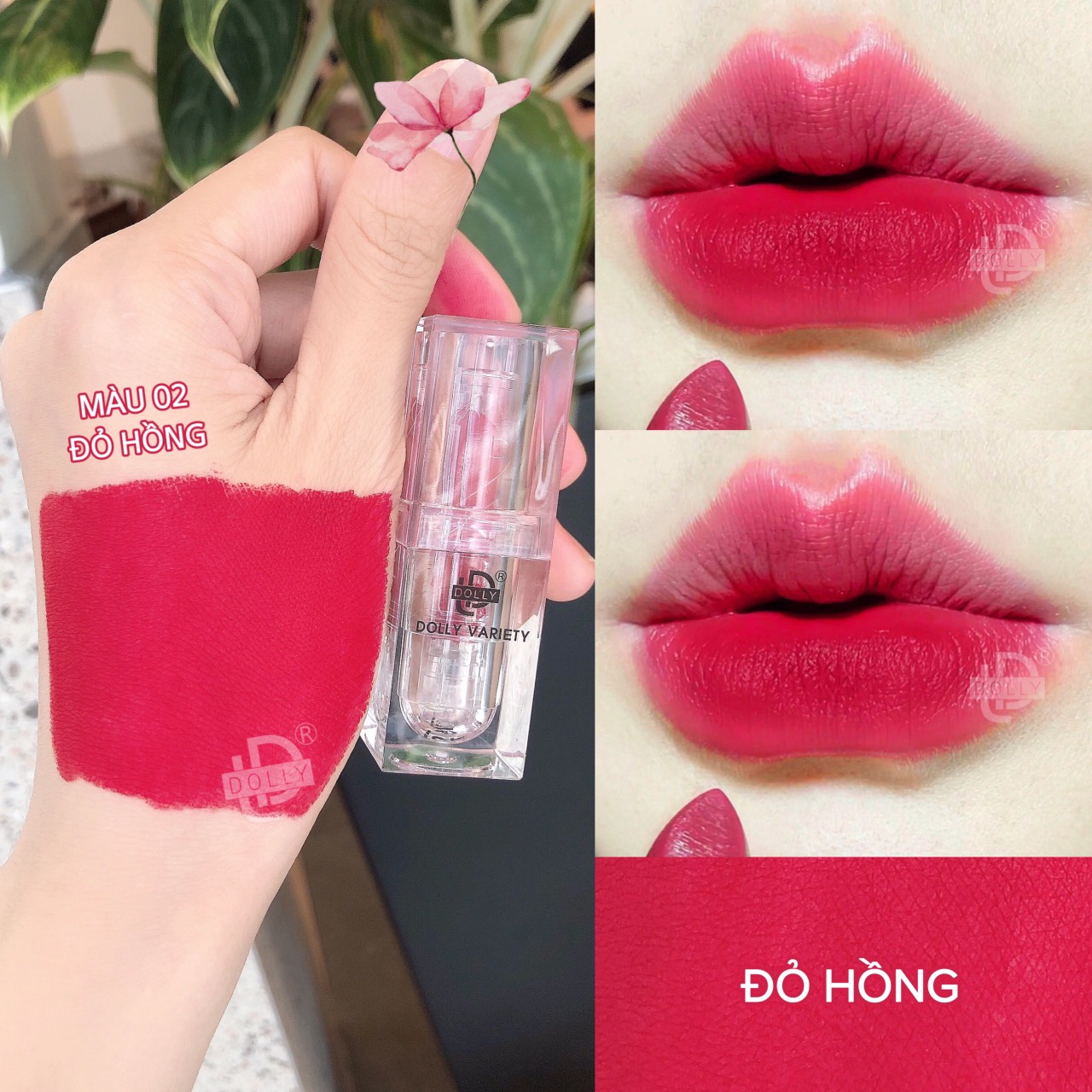 Son Sáp, Thỏi Dolly Không Chì màu Đỏ Hồng Khô cao cấp chính hãng