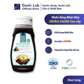 Nước Dùng Nhật Bản SHIRA DASHI Cao Cấp Hương Vị Thanh Ngọt Tự Nhiên Từ Tảo Bẹ Và Các Loại Cá Biển DASHI LAB Chai 320g