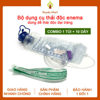 ] COMBO 1 TÚI + 10 DÂY TRUYỀN; BỘ DỤNG CỤ THẢI ĐỘC ENEMA; dụng cụ thải độc đại tràng bằng cà phê túi truyền súc ruột 1200ml + 10 dây truyền enema [Huydu mart] Thegioiykhoa