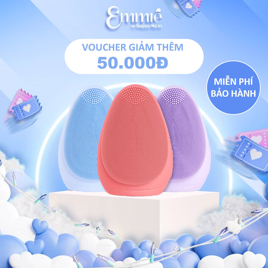 Máy rửa mặt Emmié Premium Facial Cleansing Brush Emmie by Happy Skin happyskin