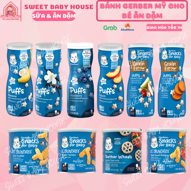 Bánh ăn dặm gerber mỹ 42g cho bé. date 12/2024- sweet baby house