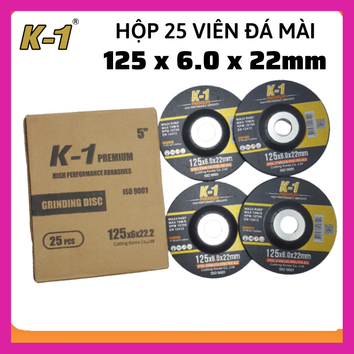 Hộp 25 viên ĐÁ MÀI SẮT 125 | Đá mài K1 125 | Đá mài phi 125