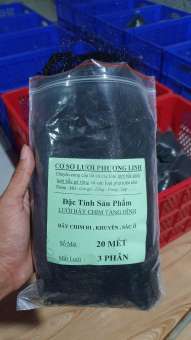 20 mét lưới bẫy chim ri , sắc ô , khuyên , sẻ ( lỗ 3 phân chiều cao 5m 5 dây 4 túi ) lưới cước thái màu đen tàng hình