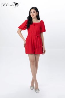 Jumpsuit lụa thắt eo sành điệu IVY moda MS 18B9302