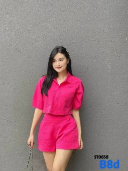 Sét vest nữ đính nút chất vải đũi ngắn siêu xinh thời trang tôn dáng cho các nàng THỜI TRANG MỚI FASHION