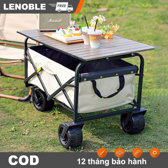 LENOBLE xe đẩy cắm trại Xe cắm trại gấp bốn bánh điện xe đẩy dã ngoại gấp gọn