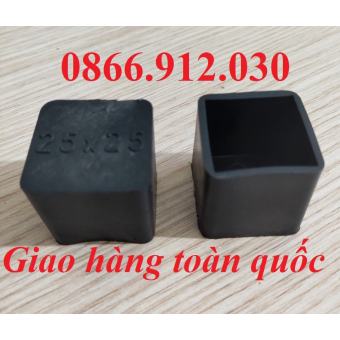 10 chiếc KT 25x25 chụp ngoài, đế cao su bọc ngoài chân bàn ghế, ống hộp