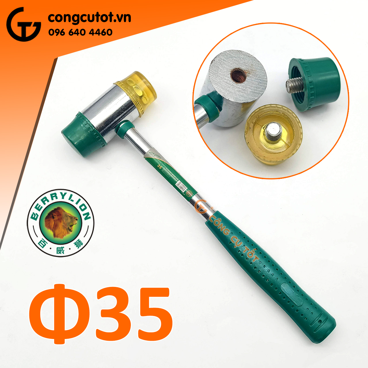 BÚA CAO SU 2 ĐẦU BERRYLION SIZE TÙY CHỌN