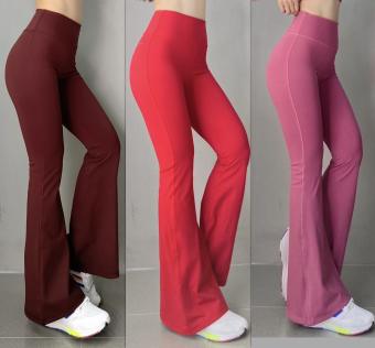 Quần Dài Thể Thao Nữ Quần Ống Loe  Trơn Tập Gym Yoga Đi Chơi Thời Trang Cao Cấp Thun Lạnh Co Giãn 4 Chiều