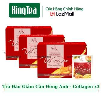 Trà Thảo Dược Vị Đào Đông Anh Collagen X3 (hộp 15 gói) Hỗ Trợ Giảm Nhanh 3-7kg sau 1 liệu trình