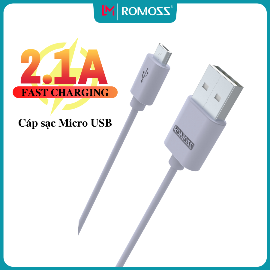 Cáp sạc nhanh Romoss, cáp sạc CB05 cổng sạc Micro USB dây dài 1m