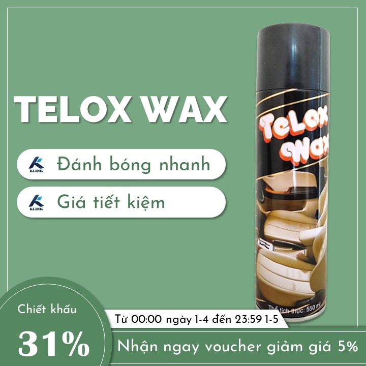 Chai xịt bóng xe Telox Wax Klink cho xe máy bóng đẹp như mới, chống bạc màu, dễ dàng sử dụng chỉ với một chiếc khăn nhỏ