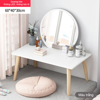 Bàn trang điểm thiết kế ngồi bệt, tích hợp đèn LED, phù hợp cho không gian phòng hẹp