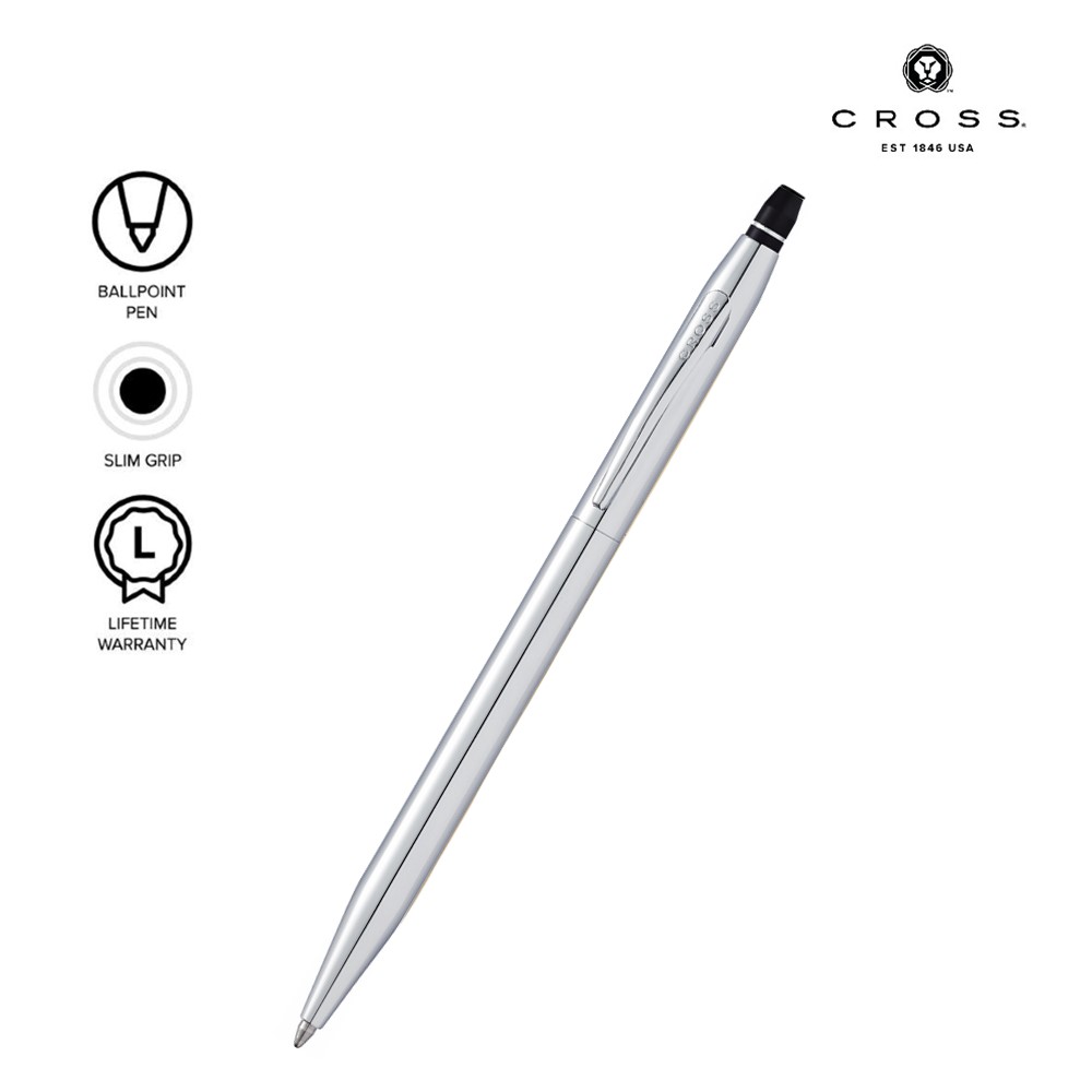 Cross Pens Click Chrome Ballpoint Pen Silver CAT0622-101