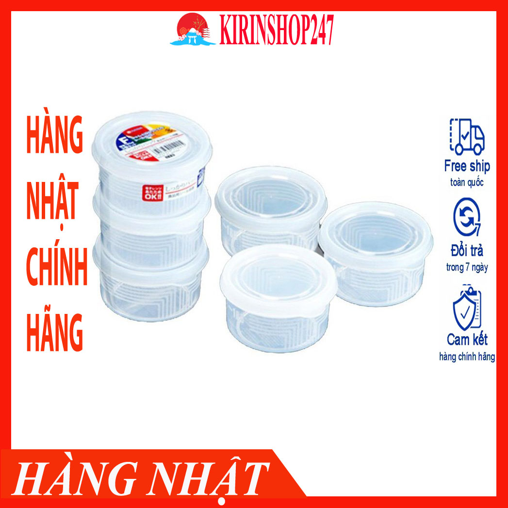 Set 3 hộp nhựa đựng thực phẩm tròn 180ml Nakaya Hàng Nội Địa Nhật