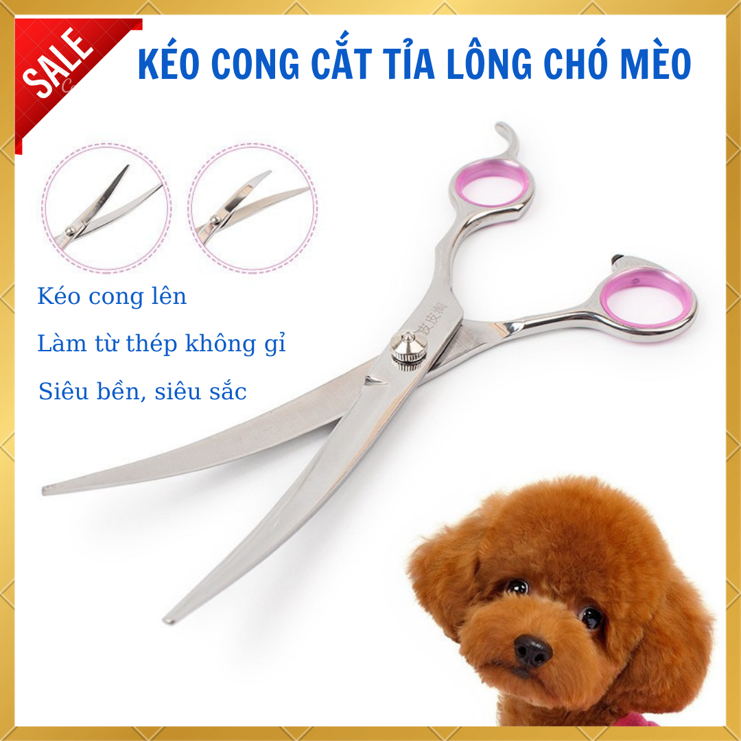 Kéo cong cắt tỉa lông chó mèo
