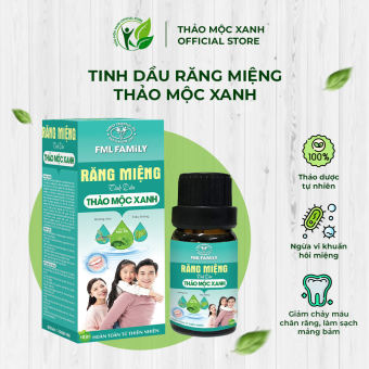 Tinh Dầu Răng Miệng Thảo Mộc Xanh FML Làm Sạch Mảng Bám, Thơm Miệng Hiệu Quả, Lọ 10ml