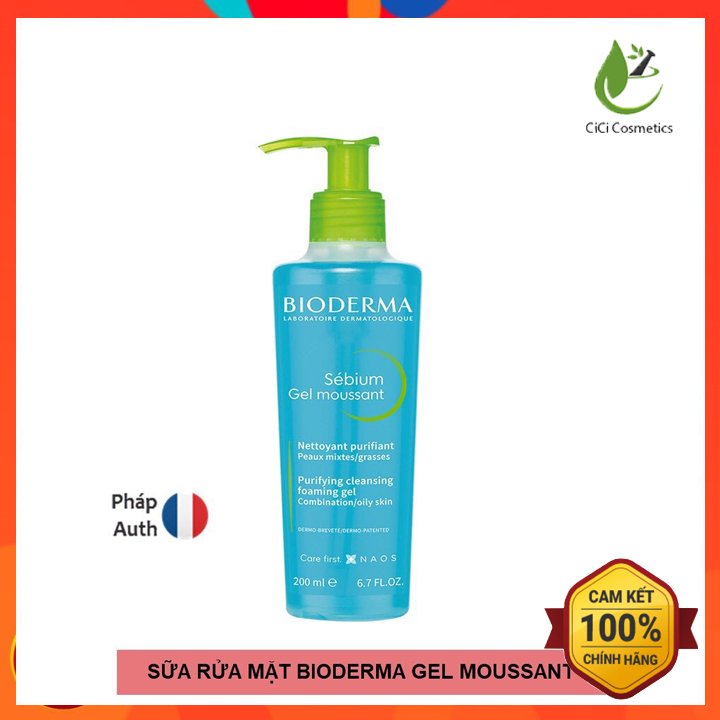 Sữa rửa mặt cho da dầu, mụn Bioderma Sebium Cleansing Foaming Gel 200ml – Hàng chính hãng.