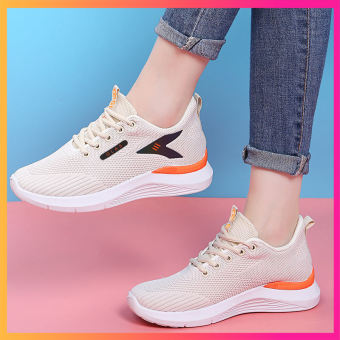 Giày Sneaker Nữ Vải Dệt Thoáng Khí Đế Mềm Đi Êm 2 Màu Siêu Đẹp - D21