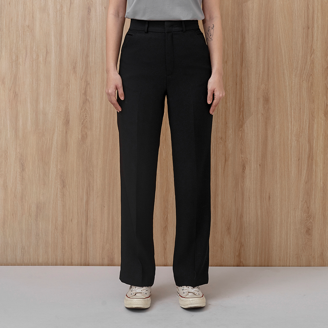 Andabove - Quần tây nữ ống loe - Flare Pants - Màu Đen/Trắng