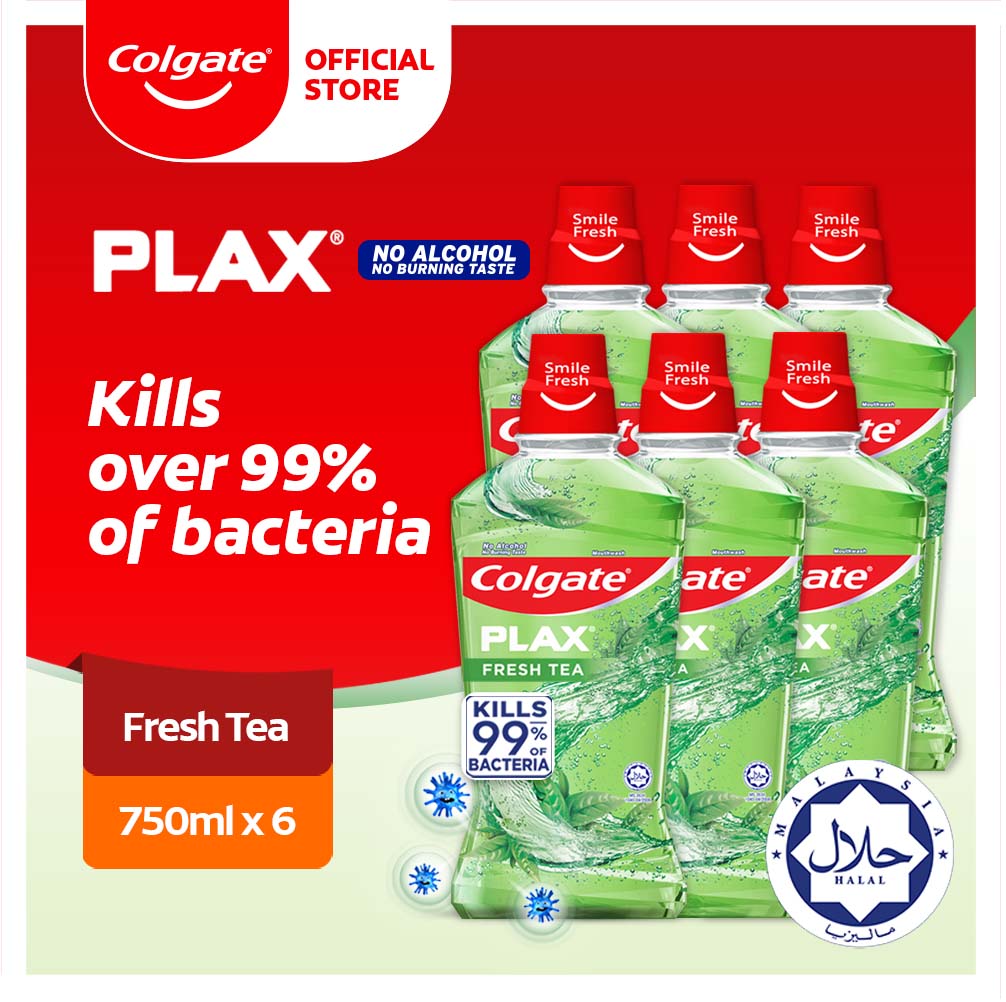 Gambar Colgate Plax Fresh Tea Mouthwash 750ml [Bundle Of 6] Value Deal