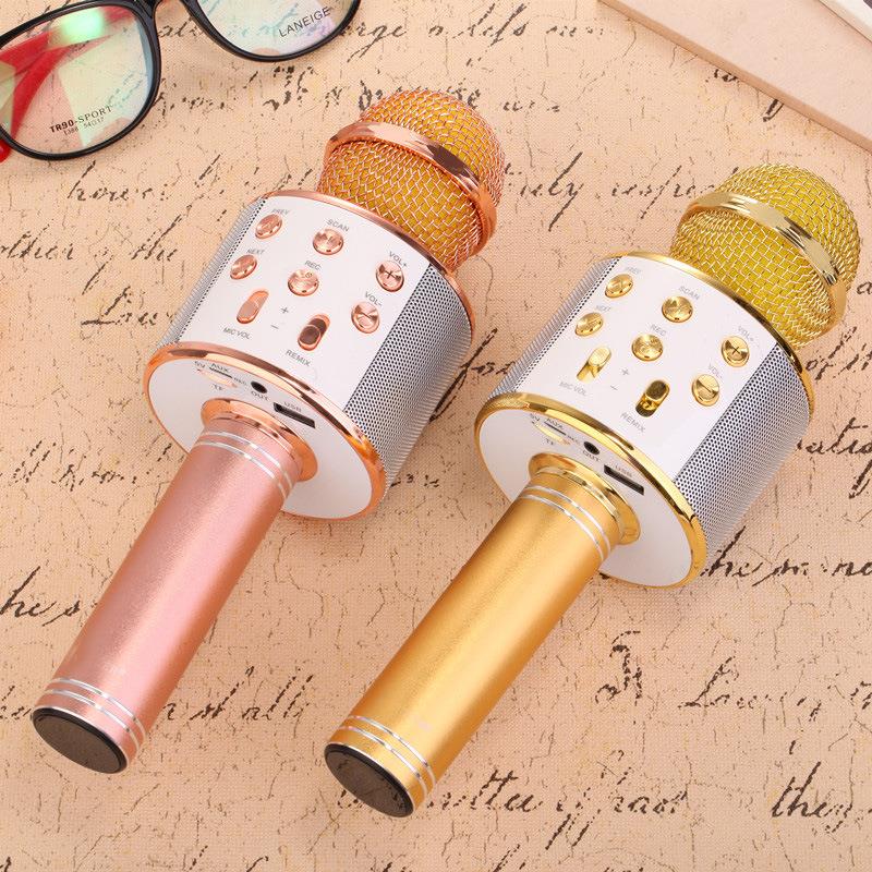Mic Hát Karaoke Bluetooth Không Dây WS858 - Âm vang - Ấm - mic hát karaoke cầm tay mini, Mic hát karaoke kết nối điện thoại dễ sử dụng
