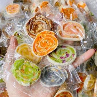 Kẹo dừa non cuộn mix 7 vị - Túi 1 kg