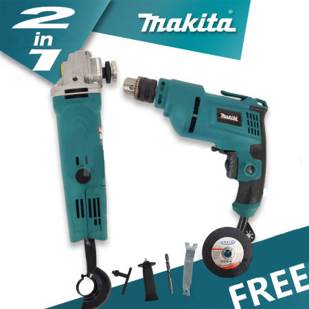 MAKIT.A Electric Drill and Angle Grinder Combo with Accessories