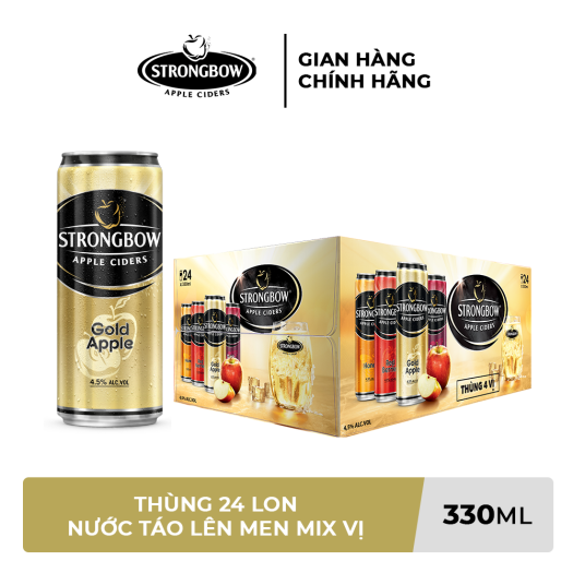 Thùng 24 lon cao Strongbow Mix 4 vị 330ml