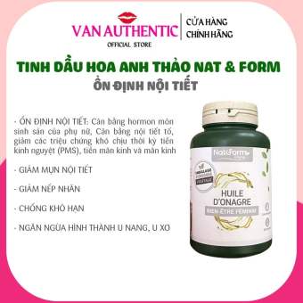 Viên uống tinh dầu hoa anh thảo [Pháp] Tinh dầu hoa anh thảo hữu cơ NAT & FORM [Chính hãng]