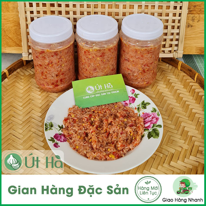 Mắm ruốc chua nguyên con hủ 500gr thơm ngon đậm đà hoàn toàn tự nhiên - út hà đặc sản