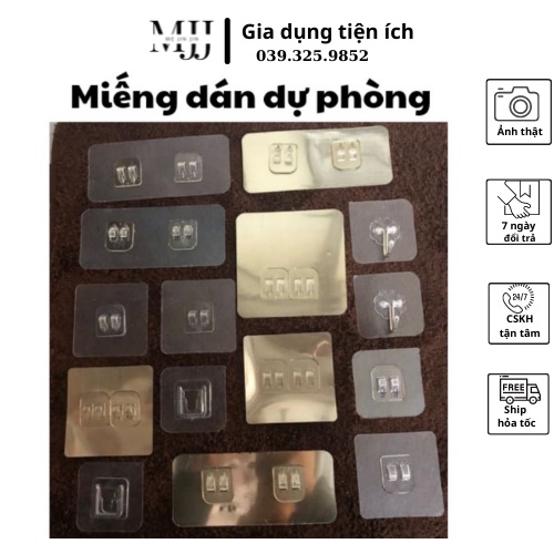 Miếng dán tường thay thế, miếng dán dự phòng cho kệ nhà tắm, kệ nhà bếp, giỏ inox, kệ góc tường_ Mẹ JinJin