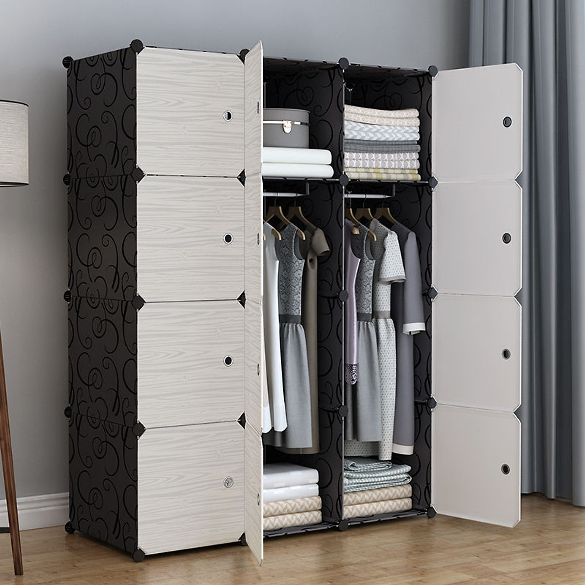 MỚI VỀ ] TỦ NHỰA GHÉP 12 Ô ĐỂ QUẦN ÁO ĐA NĂNG THÔNG MINH LOẠI KHỔ LỚN SÂU 47 CM