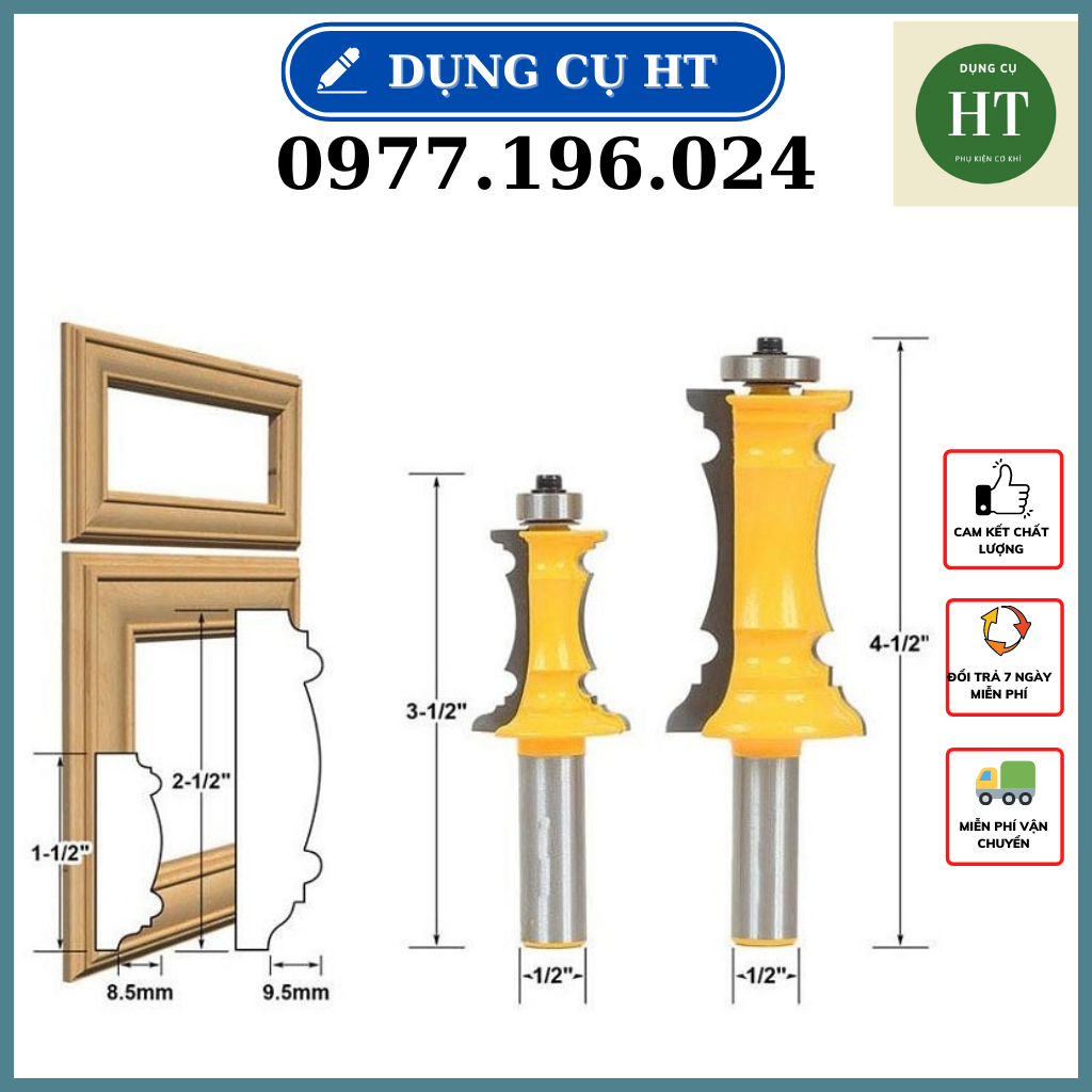 Bộ 2 mũi phay đánh phào chỉ