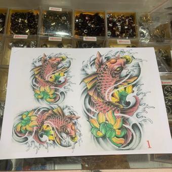 20 mẫu hình xăm gợi ý khổ A4 mẫu cá chép