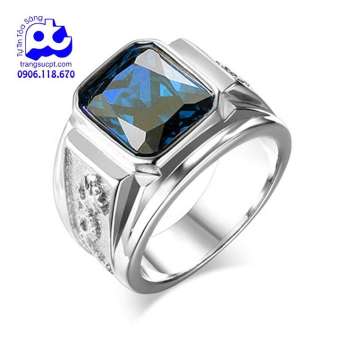 NHẪN NAM INOX CHAM RỒNG ĐÁ XANH DƯƠNG ĐẸP CÁ TÍNH