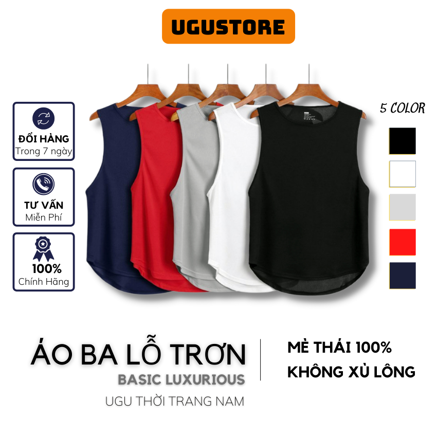 Áo ba lỗ nam NYBOYS, Áo 3 lỗ nam tanktop basic màu trơn
