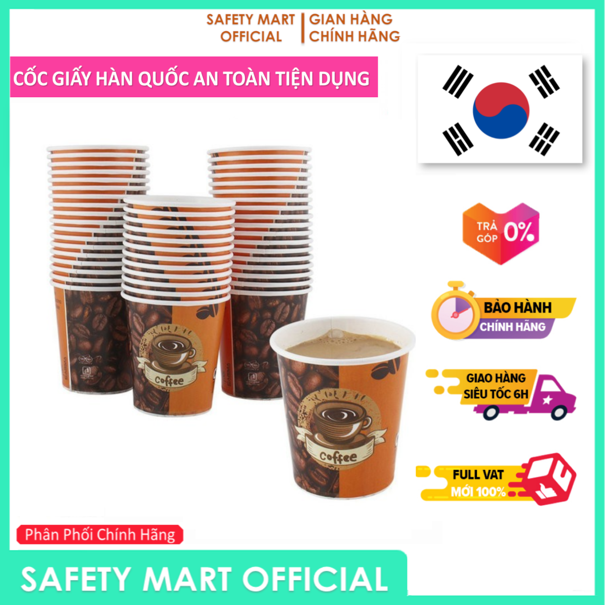 SAFETY MART - Giá Sỉ 1000 Ly Giấy Hàn Quốc, Cốc Giấy 7OZ 210ml / 5OZ 150ml, Cốc Giấy Văn Phòng, Tiện Lợi, An Toàn Thân Thiện Với Môi Trường Và Người Sử Dụng - Hàng Chính Hãng Safety Mart Official