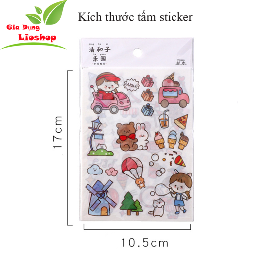Bộ 4 Tấm Sticker Hình Dán, Nhãn Dán Cute Trang Trí Các Loại Sổ Tay, Bình Nước Và Vỏ Điện Thoại