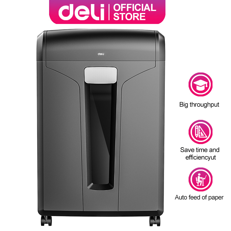 Deli 31L Paper Shredder Machine Automatic Heavy Duty Paper Shredder Can Shred CDs & Cards E14400