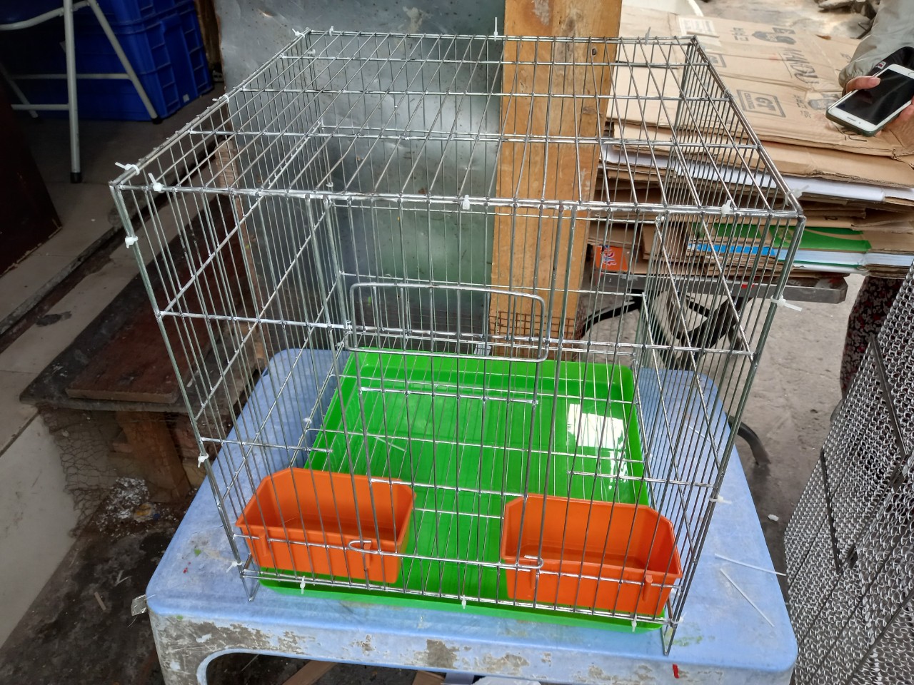 Lồng nuôi chim bằng kẽm 40 cm kèm phụ kiện