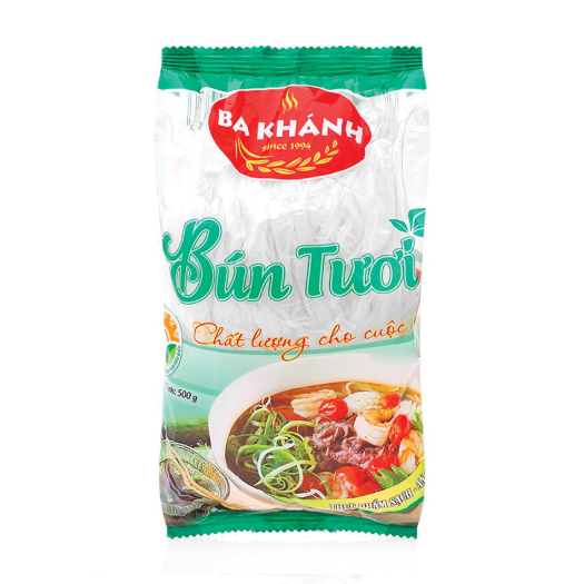 Bún Tươi Ba Khánh - Túi 500Gr
