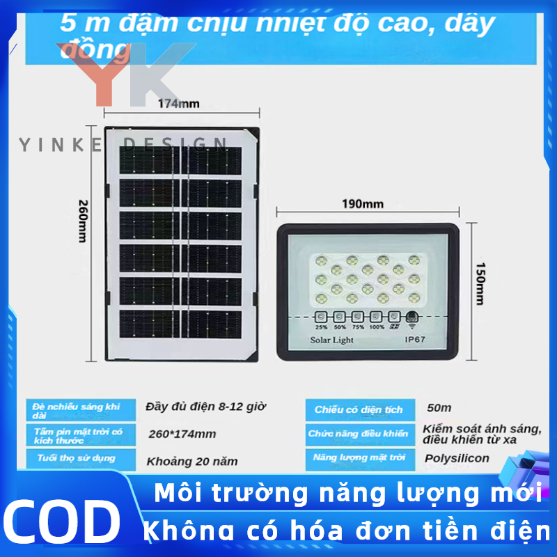 đèn mặt trời ánh sáng mặt trời đen năng lượng mặt trời solar light 50w Vườn nhà hành lang cửa cảm biến ánh sáng thời gian ánh sáng mặt trời siêu sáng