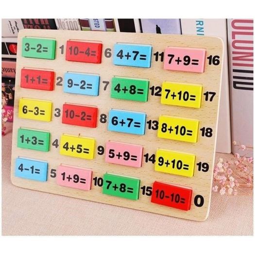 Đồ chơi DOMINO phép tính 110 quân bằng gỗ - Domino toán học - Ghép hình - Bộ xếp hình cho bé