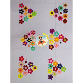 100 HOA VẢI NỈ 4,5 CM KÈM NHUỴ