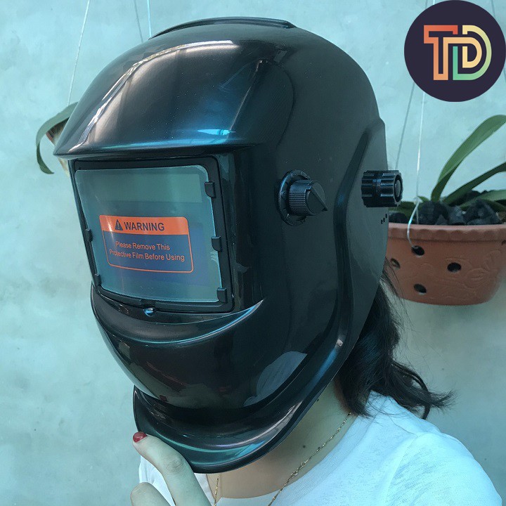 Mũ hàn điện tử có núm tăng chính sáng tối, tự động cảm biến ánh sáng che 3/4 đầu, Mo trùm đầu điện tử, Mặt nạ trùm đầu điện tử độ nhạy cực cao