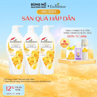 Combo 3 Dầu gội dưỡng tóc siêu mượt Enchanteur Charming Keratin 650gr/Chai
